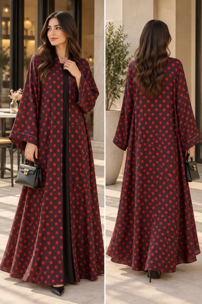 Red Polka-Dot Abaya Lookbook.webp