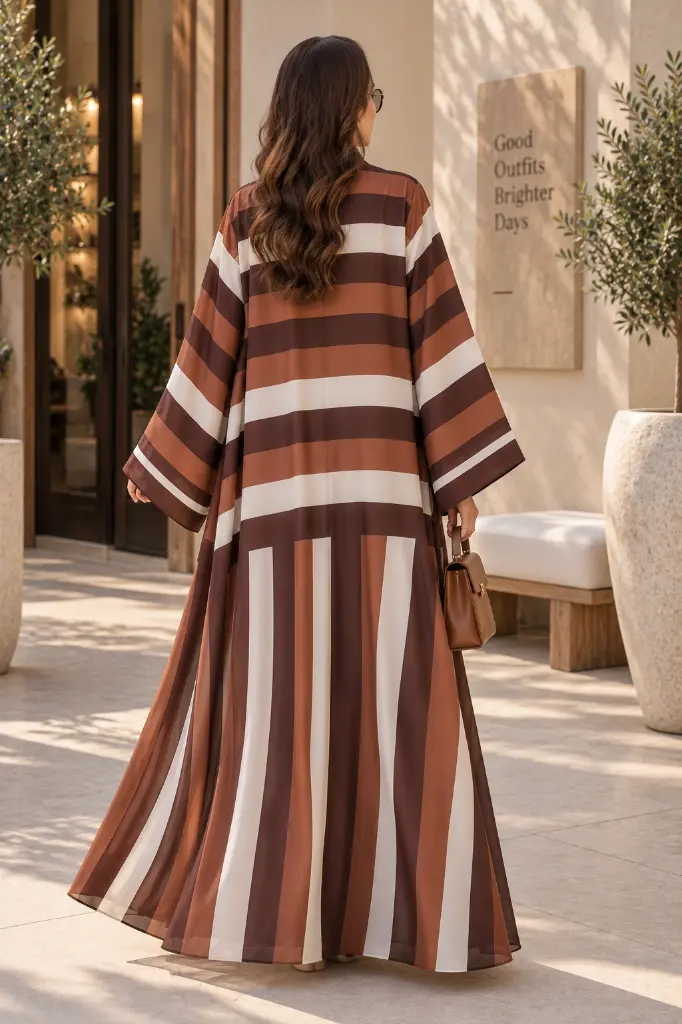 Striped Abaya in a Sunlit Courtyard.webp