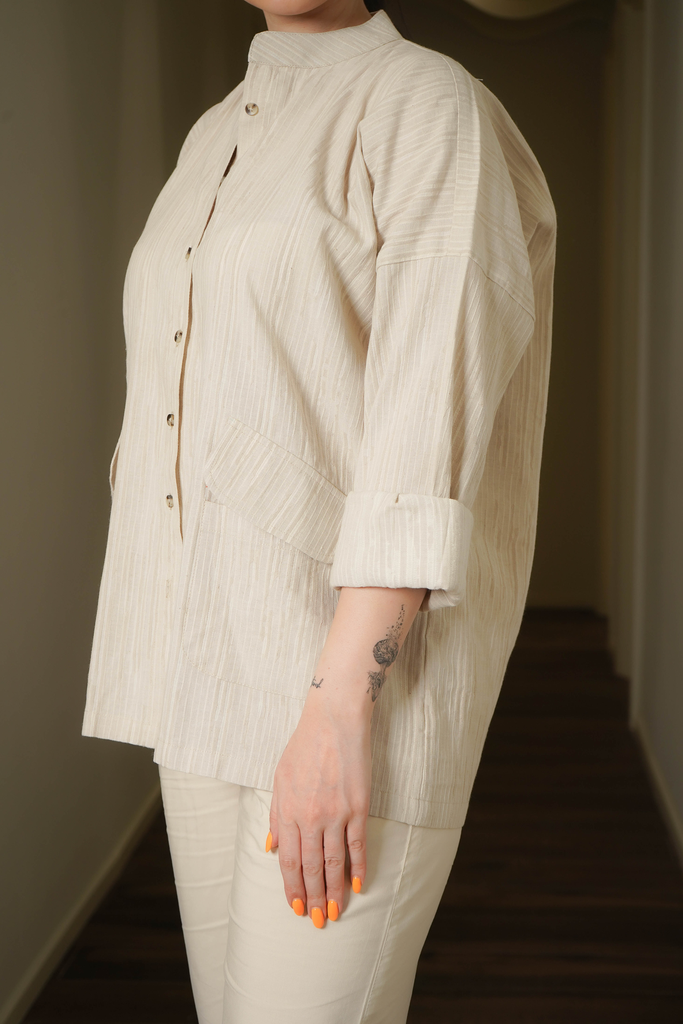 Beige linen Set ( Pant & Top )