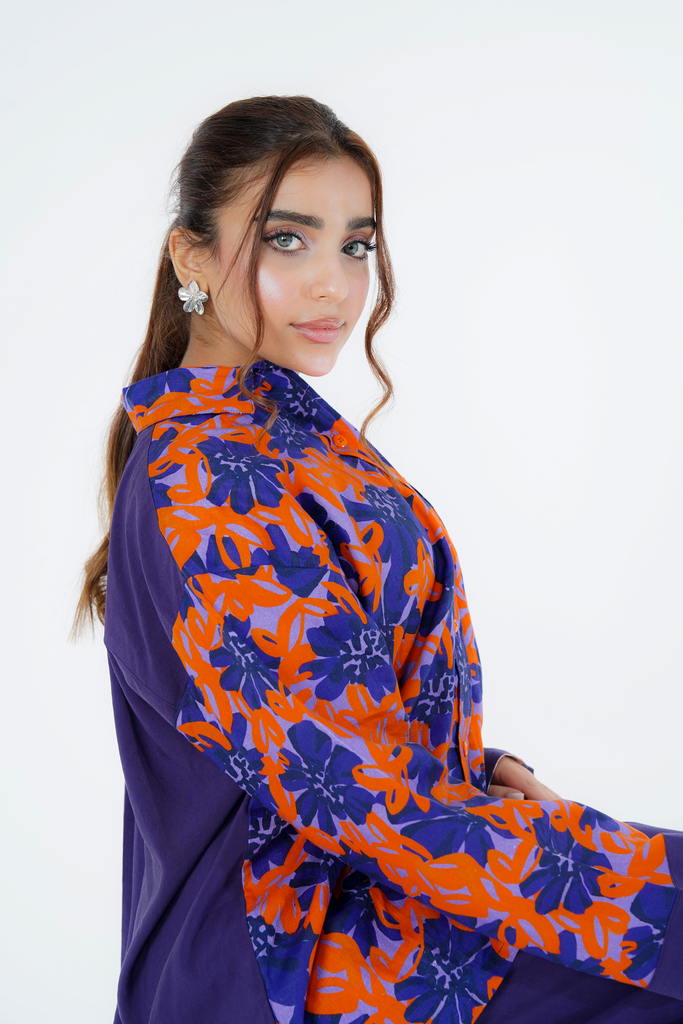 Linen Purple and Orange Set