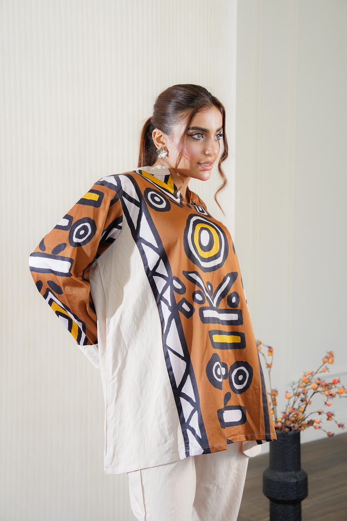 Cotton Brown and Beige Set 