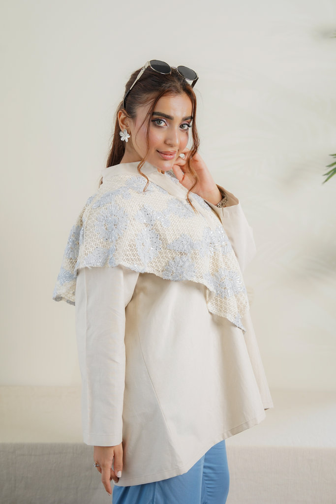 Cotton Beige and Blue Set
