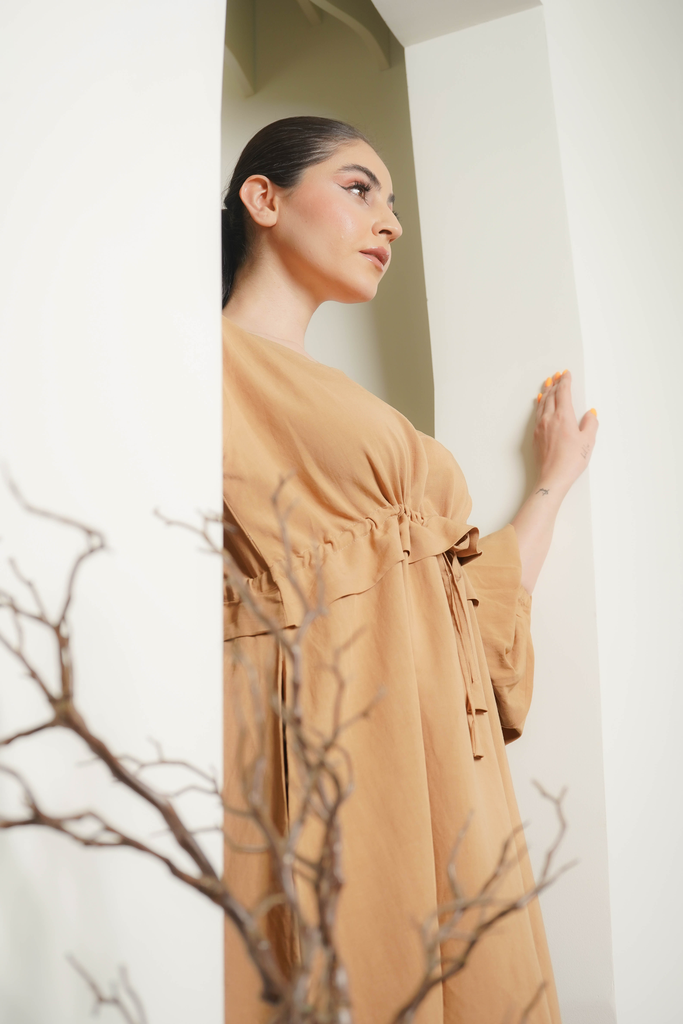 Brown Linen Dress
