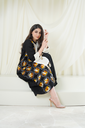 Black and Yellow linen Gown