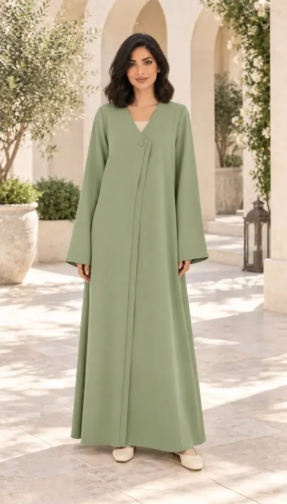 Crepe Elegant Plain Abaya 