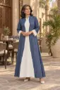 Linen Blue and White Dress
