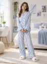 Powder Blue Cotton Pajama 