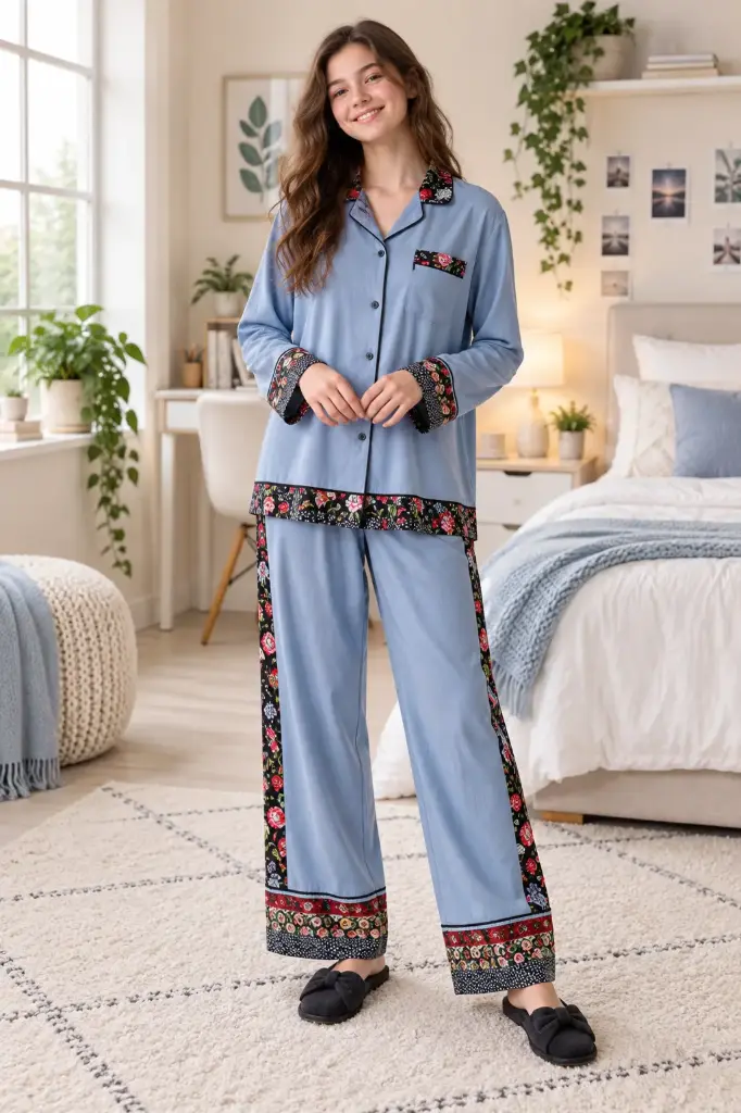 Blue Cotton Pajama 