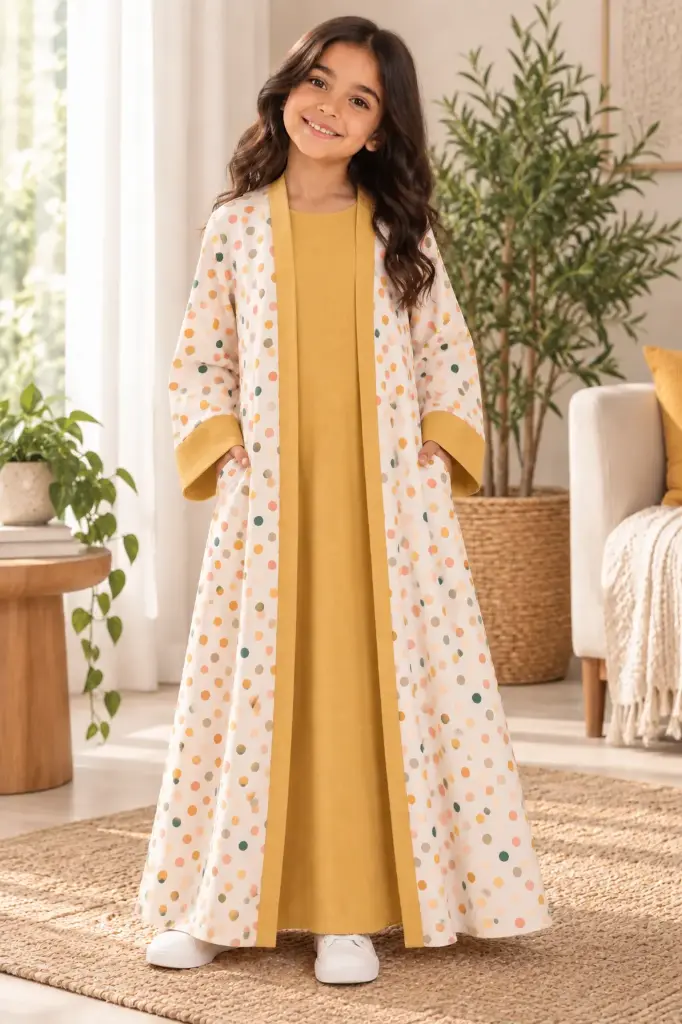 Dot Cotton Abaya