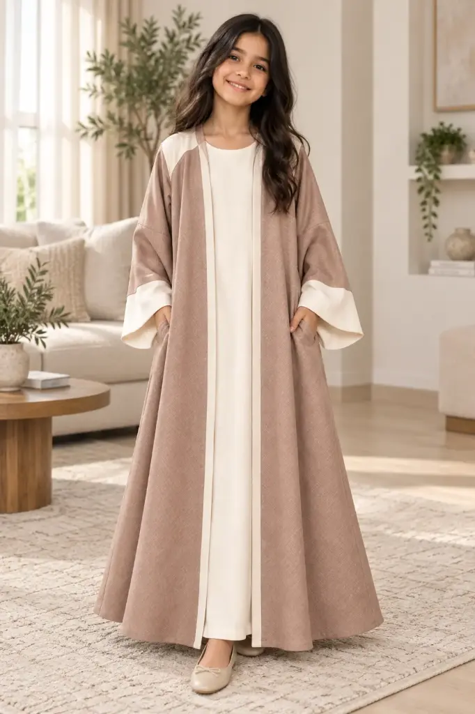 Taupe Linen Abaya 