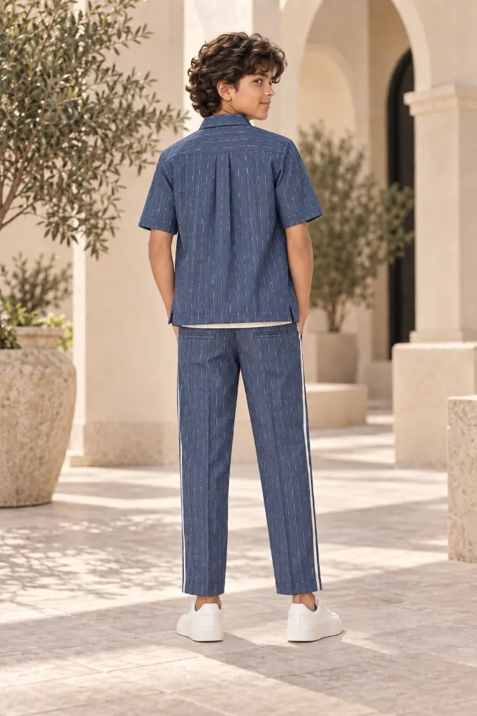 Nany Blue 3 Piece Set (Top, Inner Shirt and Pant)  (copy)