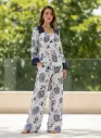 White and Navy Blue Cotton Dress 