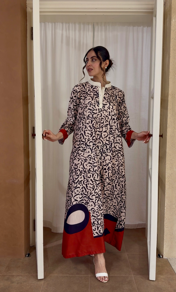 Linen & Silk mixed dress 