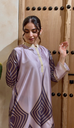 Linen & Silk mixed dress [With Scarf]