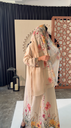 Light Yellow Linen Dress[With scarf]