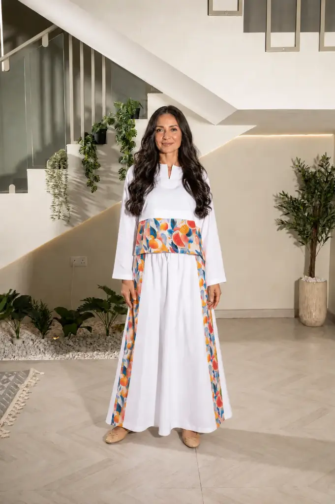 Colorful and white Set (Top and skirt)