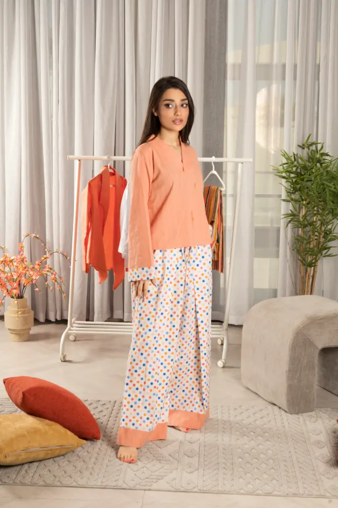 Pink Plain Linen Set 