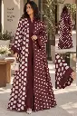 Dark Red Chiffon Abaya set