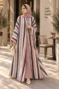 Stripe Chiffon Abaya set 