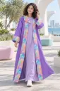 Purple Summer Abaya Set 