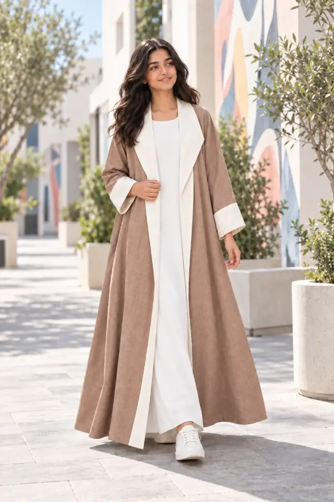 Light Brown Abaya Set 