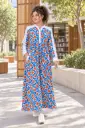 Blue Cotton Long Dress