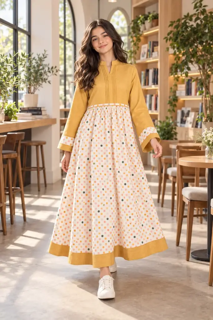 Yellow Dot Long Dress