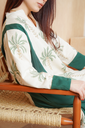 Green and Beige linen Maxie
