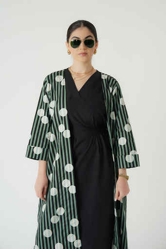 Dark Green Cotton Abaya Set