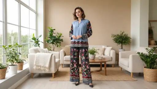 Black and light Blue Cotton Set