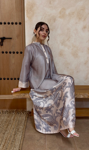 Linen & Silk mixed dress 