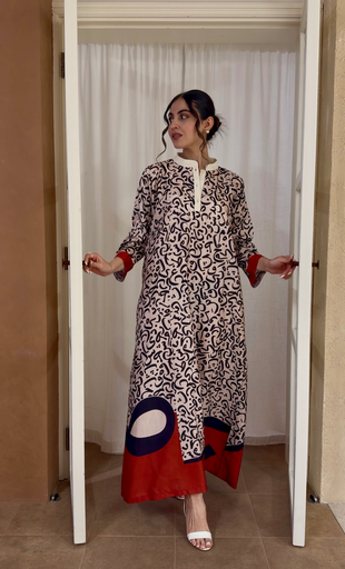 Linen & Silk mixed dress 