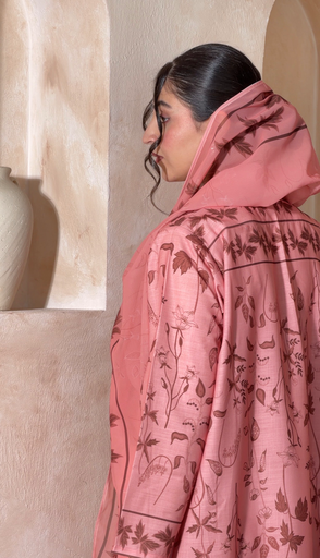 Light Pink Linen Dress[With scarf] 