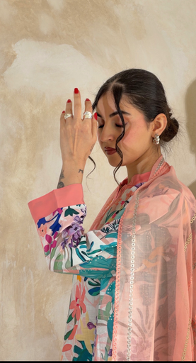 Colorfull Linen Dress [With scarf]