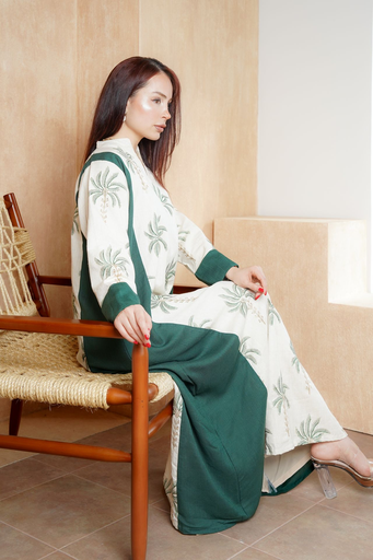 Black and Beige linen Maxie 