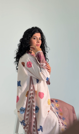 light pink Linen Dress[With scarf]