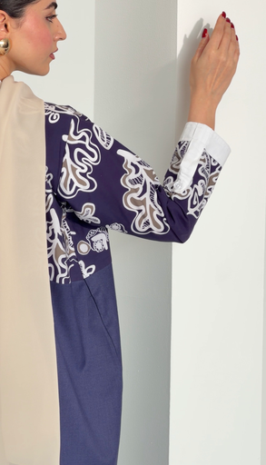 Purple Cotton Abaya with[Inner Dress & scarf]
