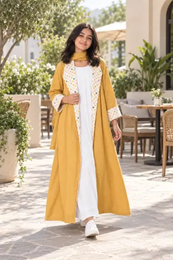 Yellow Abaya Set 