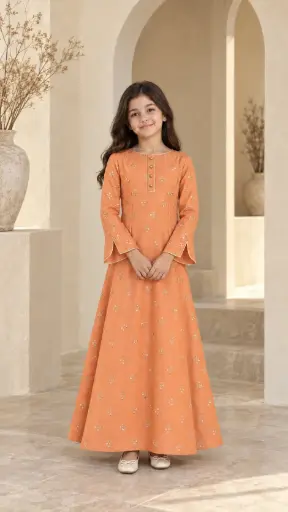 Peach Linen Gown