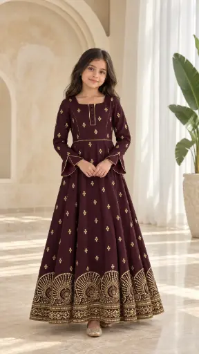 Dark Purple Chiffon Gown