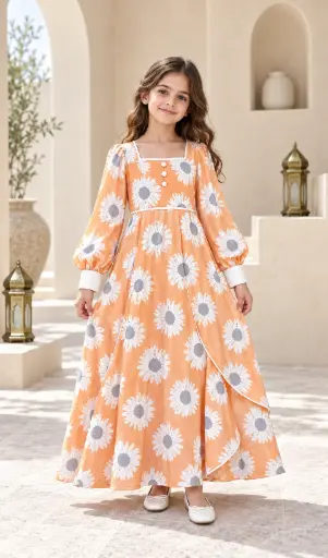 Orange Chiffon Gown 