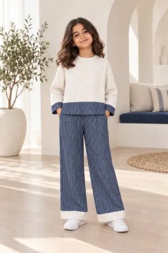 Navy Blue Cotton Set 