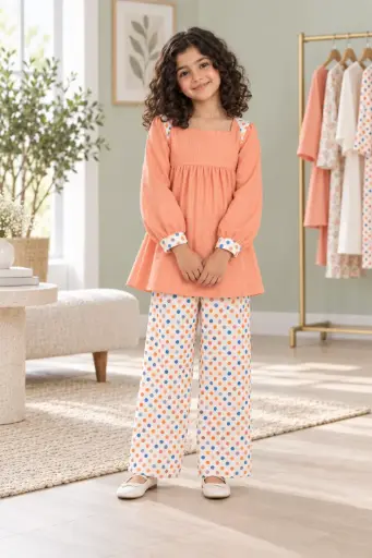 Pink Dot Linen Set 