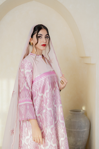 Pink Silk mixed with Linen