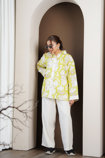 Linen Green and Beige Set