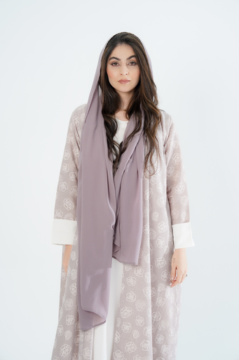 Grey Cotton Abaya Set 